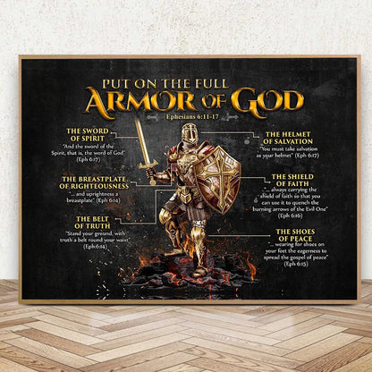 Christianartbag Home Decor, Put On The Full Armor Of God Poster Prints For Home Decor Warrior of God Religious Jesus Christian Canvas Painting Wall Art - Christian Art Bag