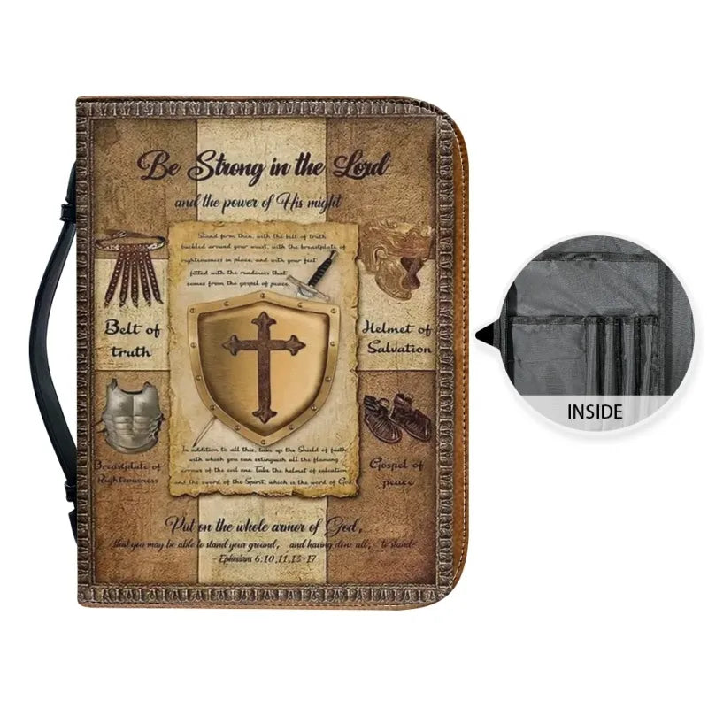 Christianartbag Bible Cover, Be Strong In The Lord Personalized Bible Cover Vintage, Personalized Bible Cover, Purple Bible Cover, Christmas Gift, CABBBCV02250923. - Christian Art Bag