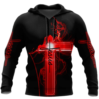 Christianartbag Clothing, Unisex Hoodie Cross and Lion 3D, Christian 3D T-Shirt, Christian 3D Hoodie, Christian 3D Sweater, Personalized Hoodies. - Christian Art Bag