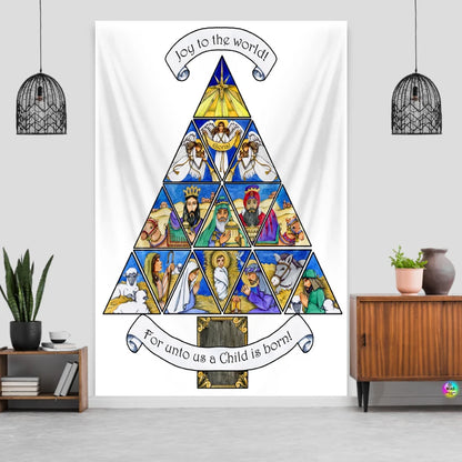 CHRISTIANARTBAG Nativity Scene Tapestry - Religious Wall Hanging Decor for Christmas & Easter