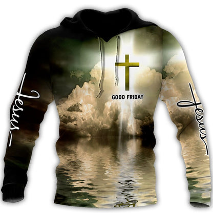 Christianartbag Clothing, Unisex Hoodie Cross and Lion 3D, Christian 3D T-Shirt, Christian 3D Hoodie, Christian 3D Sweater, Personalized Hoodies. - Christian Art Bag