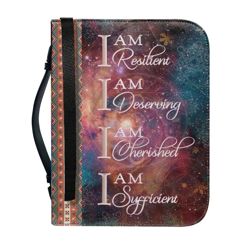 Christianartbag Bible Cover, GOD Says I Am Resilient I am deserving Personalized Bible Cover Blue, Personalized Bible Cover, Purple Bible Cover, Christmas Gift, CABBBCV01250923. - Christian Art Bag