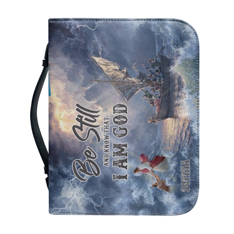 Christianartbag Bible Cover, Be Still And Know That I Am God Personalized Bible Cover, Personalized Bible Cover, Christmas Gift, CABBBCV01060923. - Christian Art Bag