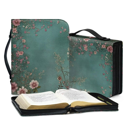 Personalized Bible Cover, Bible bag comes with a portable handle, Waterproof PU Leather Zipper Book Cover Bible Bag Bible Carrying Case M-2XL