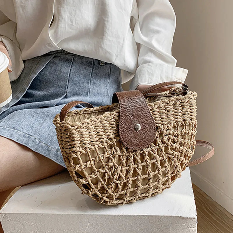 Christianartbag Handmade Bag Summer Autumn Straw Bag For Women