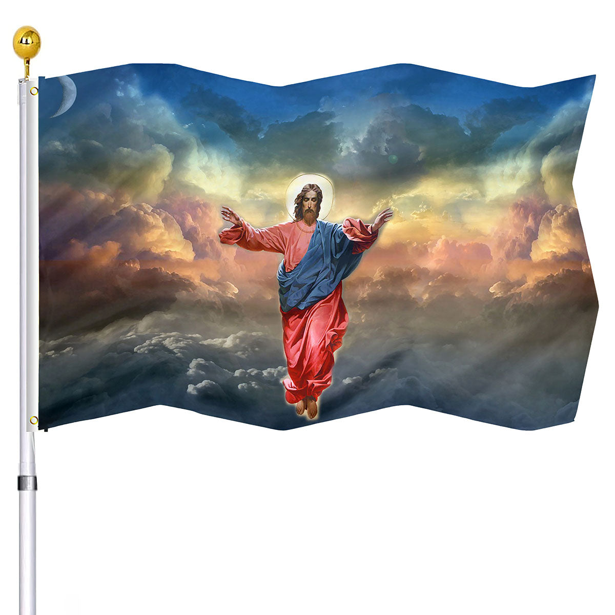 Christianartbag Flag Decor, Christianity JESUS Art Flag Home Room Dormitory Decoration Outdoor Decor Polyester Banners and Flags Brass Grommets Women Men Gift - Christian Art Bag