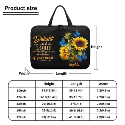 Christianartbag Laptop Bag, Delight Yourself In The Lord Laptop Bag, Personalized Laptop Bag, Laptop Bag, CABLTB07180823. - Christian Art Bag