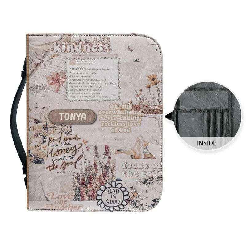 Christianartbag Bible Cover, Daily Bible You Are GOD's Masterpiece Bible Cover, Personalized Bible Cover, Women Flower Bible Cover, Christian Gifts, CAB05221023. - Christian Art Bag