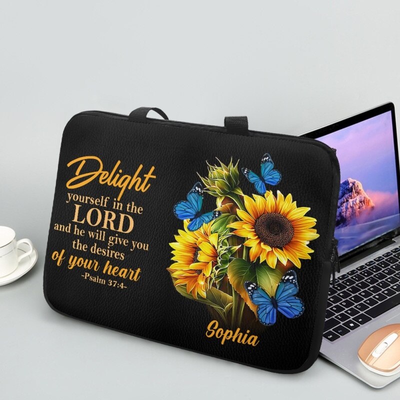 Christianartbag Laptop Bag, Delight Yourself In The Lord Laptop Bag, Personalized Laptop Bag, Laptop Bag, CABLTB07180823. - Christian Art Bag