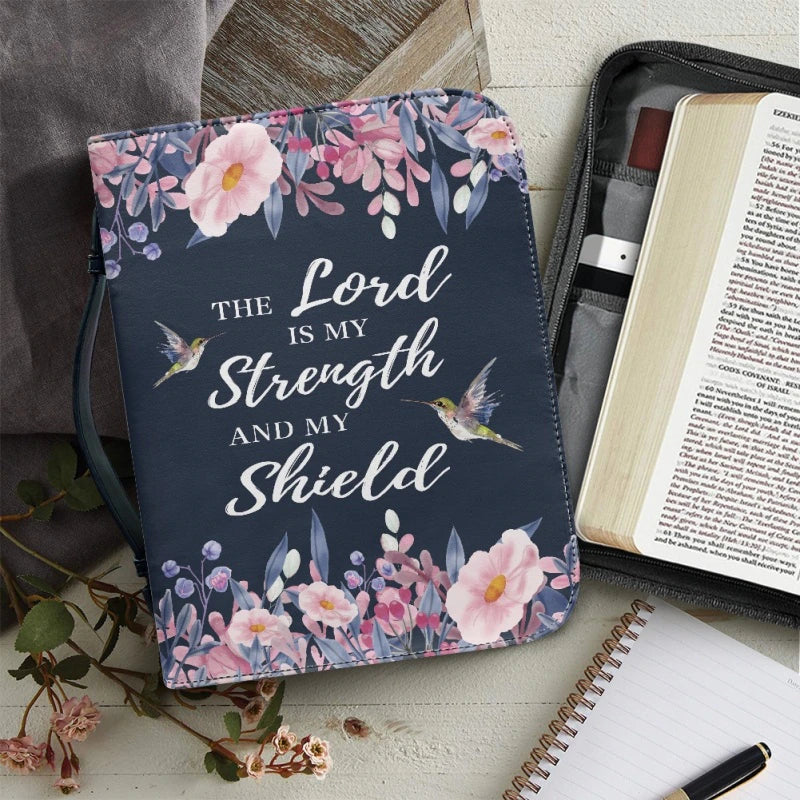 Christianartbag Bible Cover, The Lord Is My Strength And My Shield Bible Cover, Personalized Bible Cover, Gifts For Men, Christmas Gift, CABBBCV05290723 - Christian Art Bag