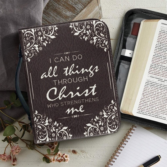 Christianartbag Bible Cover, I Can Do All Things Through Christ Bible Cover, Personalized Bible Cover, Gifts For Women, Christmas Gift, CABBBCV01080823. - Christian Art Bag