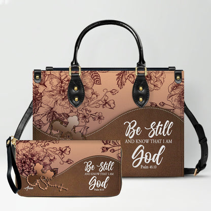 SET – Personalized Leather Handbag & Clutch | Christian Gift by CHRISTIANARTBAG
