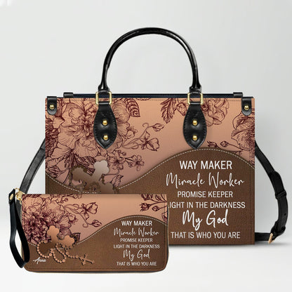 SET – Personalized Leather Handbag & Clutch | Christian Gift by CHRISTIANARTBAG