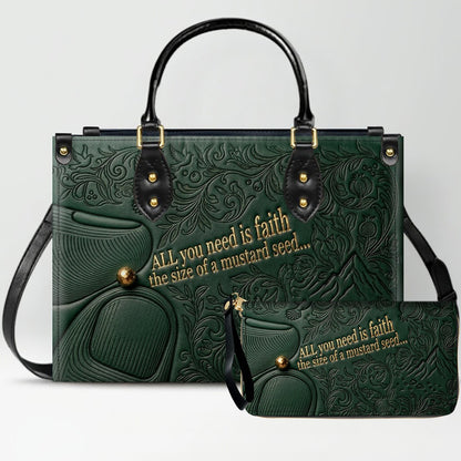 Personalized Leather Handbag "Faith as a Mustard Seed" | CHRISTIANARTBAG 02080526