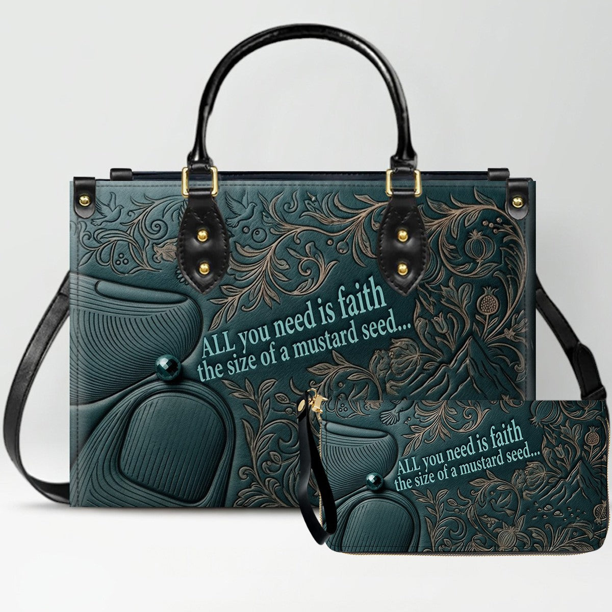 Personalized Leather Handbag "Faith as a Mustard Seed" | CHRISTIANARTBAG 02080526