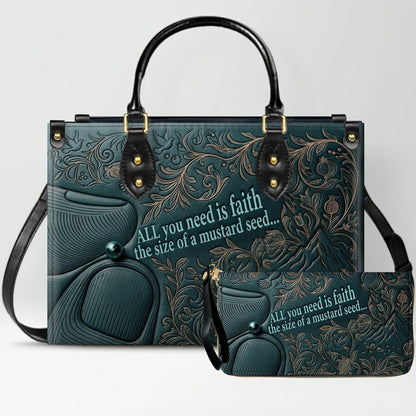 Personalized Leather Handbag "Faith as a Mustard Seed" | CHRISTIANARTBAG 02080526