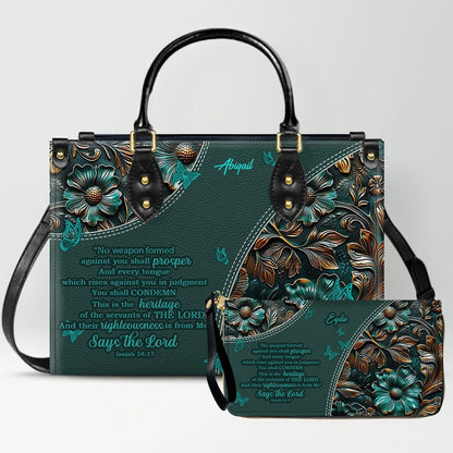 Personalized Christian Handbag with Bible Verses – Custom Name Faith Gift - CAB 120525