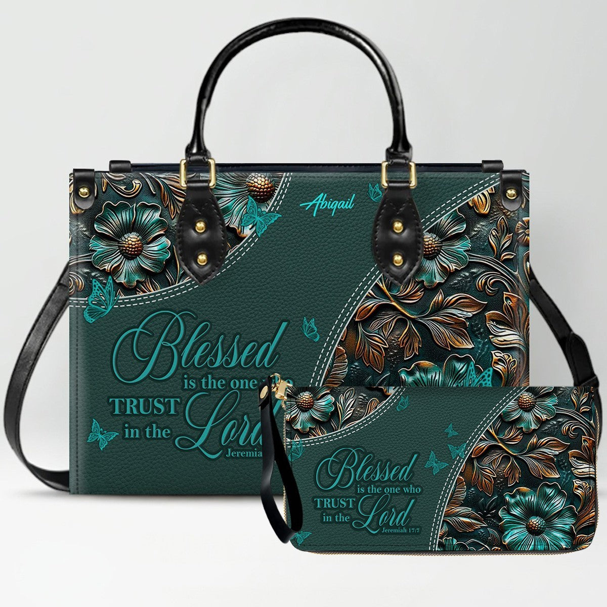 Personalized Christian Handbag with Bible Verses – Custom Name Faith Gift - CAB 120525
