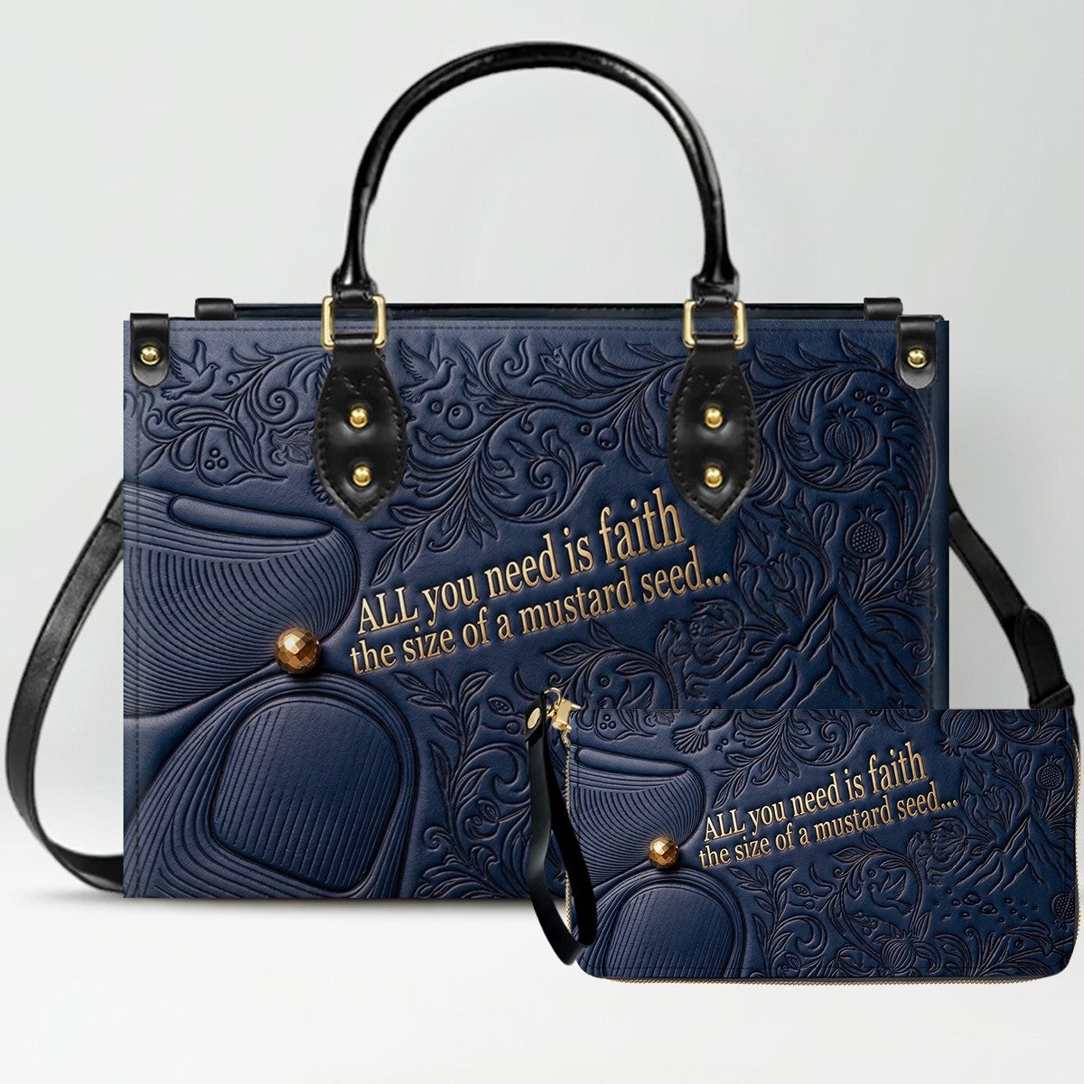 Personalized Leather Handbag "Faith as a Mustard Seed" | CHRISTIANARTBAG 02080526