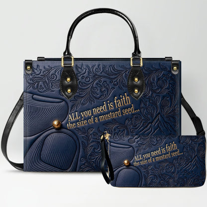 Personalized Leather Handbag "Faith as a Mustard Seed" | CHRISTIANARTBAG 02080526