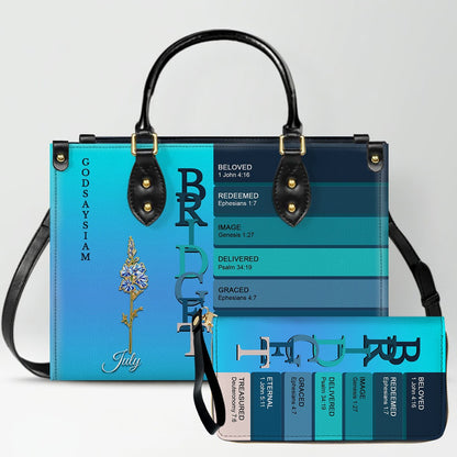 Uncover the sacred meaning of your name - Custom Name & Month Flower - Personalized Leather Handbag - CHRISTIANARTBAG 01181125