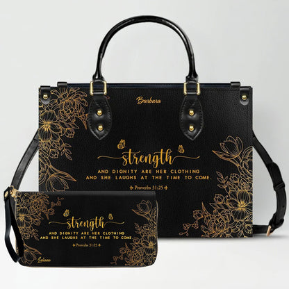 Personalized Leather Handbag Black with Bible Verse – Christian Gifts – Custom Christian Purse by CHRISTIANARTBAG CAB012626