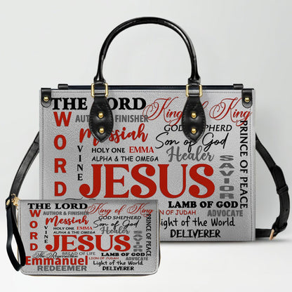 Personalized Leather Handbag for Christian Women – Custom Name Bible Verse Tote Bag – JESUS Word Art Purse by CHRISTIANARTBAG