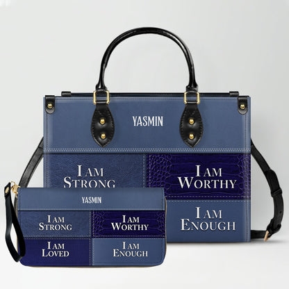 CHRISTIANARTBAG Personalized Leather Handbag & Long Wallet Set