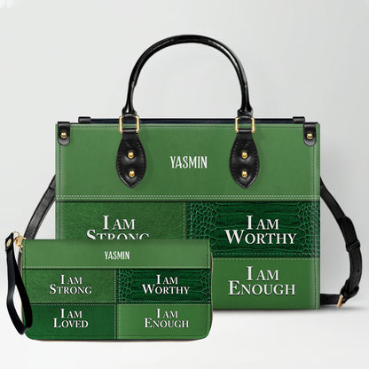 CHRISTIANARTBAG Personalized Leather Handbag & Long Wallet Set