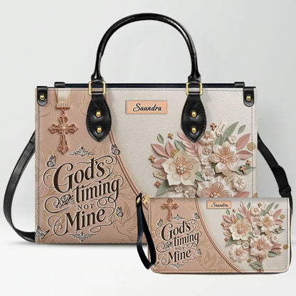 CHRISTIANARTBAG Personalized Leather Handbag and Wallet Set | Beige Custom Name Cross Purse & Long Wristlet Clutch CAB01061626