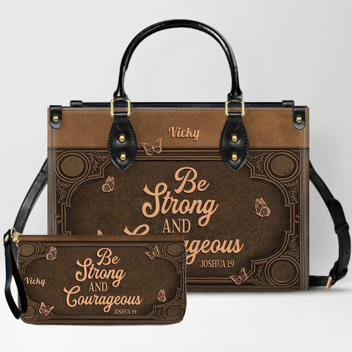 Custom Scripture Leather Tote & Wallet Set | Personalized Faith Gifts by CHRISTIANARTBAG CAB01042026
