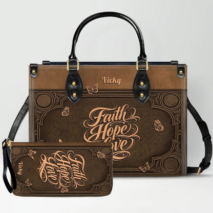 Custom Scripture Leather Tote & Wallet Set | Personalized Faith Gifts by CHRISTIANARTBAG CAB01042026