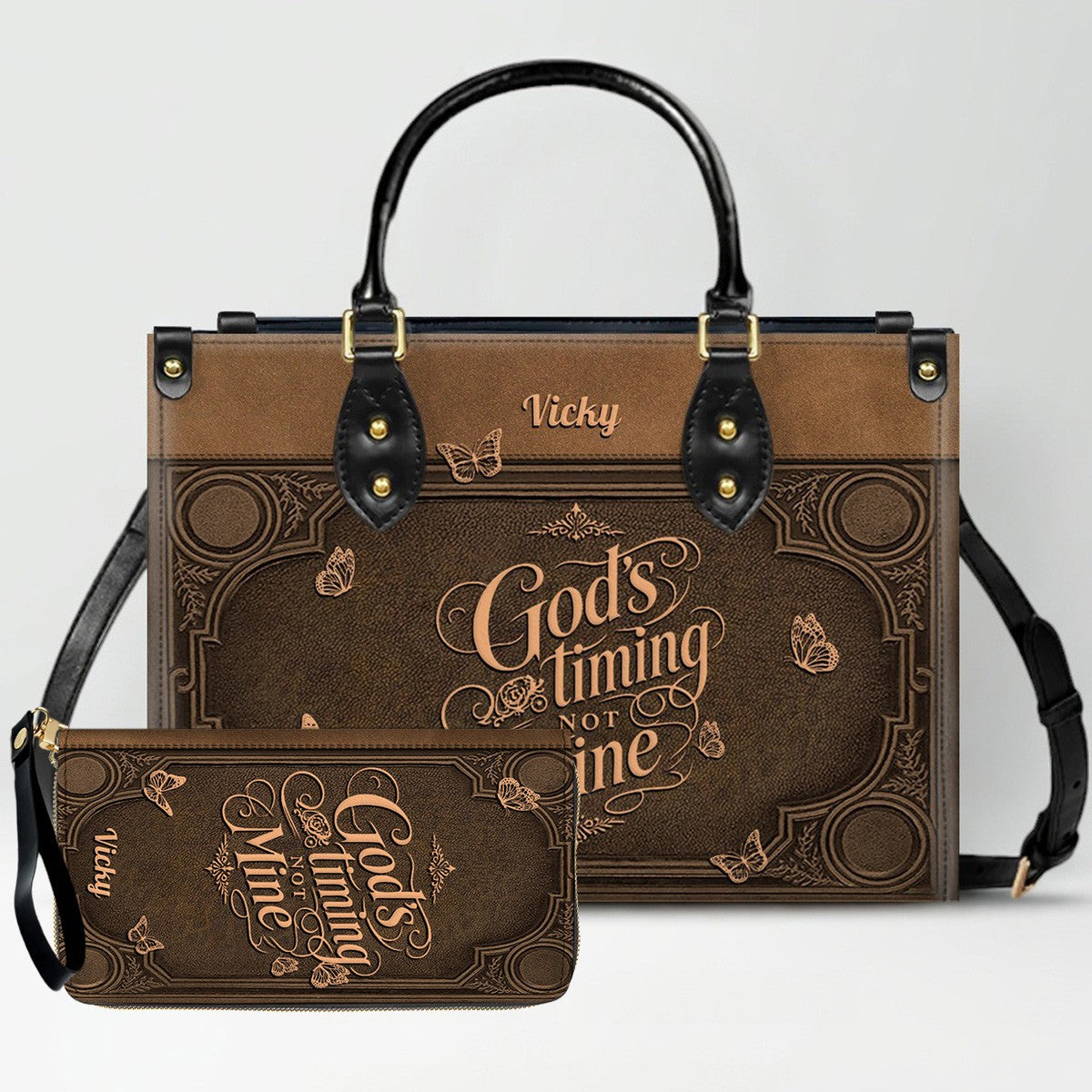 Custom Scripture Leather Tote & Wallet Set | Personalized Faith Gifts by CHRISTIANARTBAG CAB01042026
