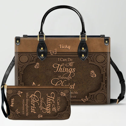 Custom Scripture Leather Tote & Wallet Set | Personalized Faith Gifts by CHRISTIANARTBAG CAB01042026