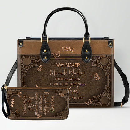 Custom Scripture Leather Tote & Wallet Set | Personalized Faith Gifts by CHRISTIANARTBAG CAB01042026