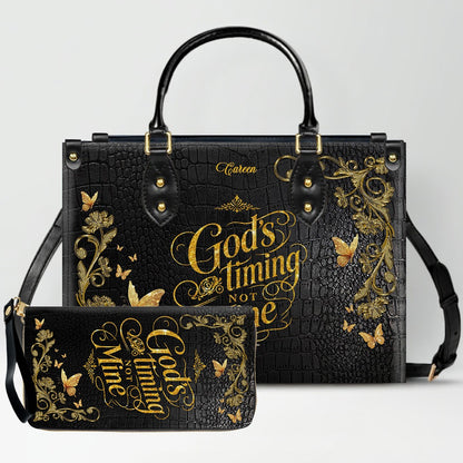 CHRISTIANARTBAG Personalized Leather Handbag & Wallet Set - Custom Name | Christian Gift | CHRISTIANARTBAG CAB014226