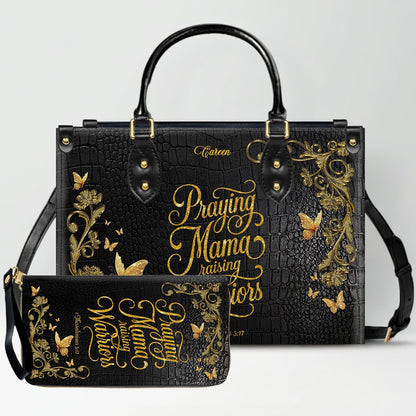 CHRISTIANARTBAG Personalized Leather Handbag & Wallet Set - Custom Name | Christian Gift | CHRISTIANARTBAG CAB014226