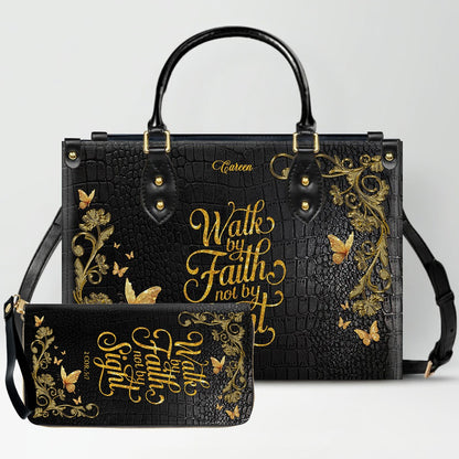 CHRISTIANARTBAG Personalized Leather Handbag & Wallet Set - Custom Name | Christian Gift | CHRISTIANARTBAG CAB014226