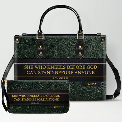 Luxury Embossed Leather Christian Tote Bag - Custom Name & Scripture Purse - Premium Faith Gift for Women CAB0132426