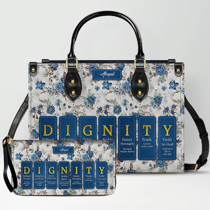 CHRISTIANARTBAG Custom Bible Verse Leather Handbag Set – Personalized Christian Tote Bag & Wallet for Women, Faith-Inspired Gift