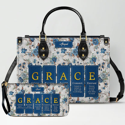 CHRISTIANARTBAG Custom Bible Verse Leather Handbag Set – Personalized Christian Tote Bag & Wallet for Women, Faith-Inspired Gift