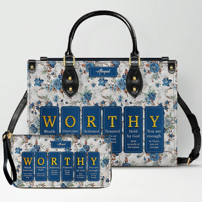 CHRISTIANARTBAG Custom Bible Verse Leather Handbag Set – Personalized Christian Tote Bag & Wallet for Women, Faith-Inspired Gift