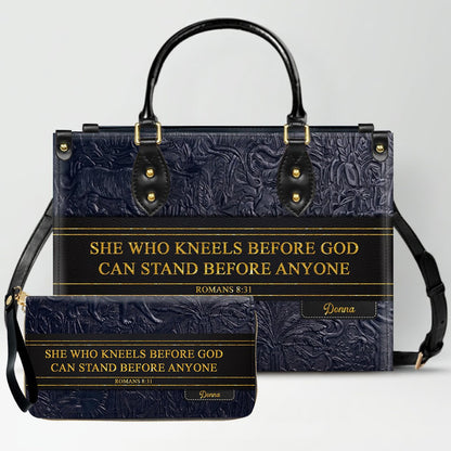 Luxury Embossed Leather Christian Tote Bag - Custom Name & Scripture Purse - Premium Faith Gift for Women CAB0132426