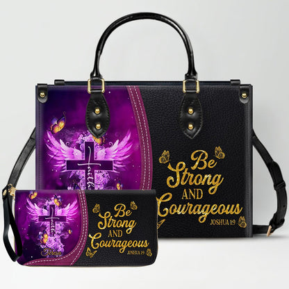 Personalized Christian Leather Handbag by CHRISTIANARTBAG - Custom Bible Verse Cross & Wings Design - Faith-Based Gift for Women CAB0141726