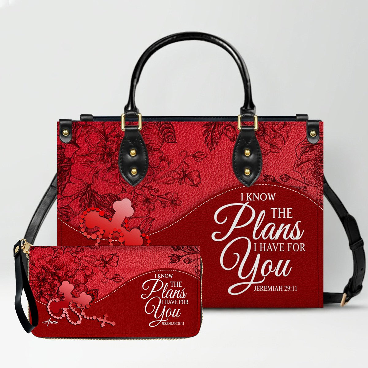 CHRISTIANARTBAG Personalized Leather Handbag - Custom Name & Bible Verse Christian Purse CAB01100126