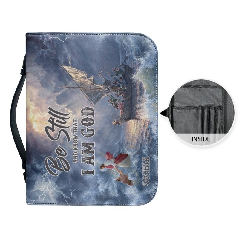 Christianartbag Bible Cover, Be Still And Know That I Am God Personalized Bible Cover, Personalized Bible Cover, Christmas Gift, CABBBCV01060923. - Christian Art Bag