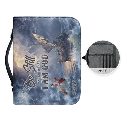 Christianartbag Bible Cover, Be Still And Know That I Am God Personalized Bible Cover, Personalized Bible Cover, Christmas Gift, CABBBCV01060923. - Christian Art Bag