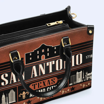 San Antonio Alamo City Leather Handbag by CHRISTIANARTBAG – Texan Heritage Charm - CABLTHB11010424.