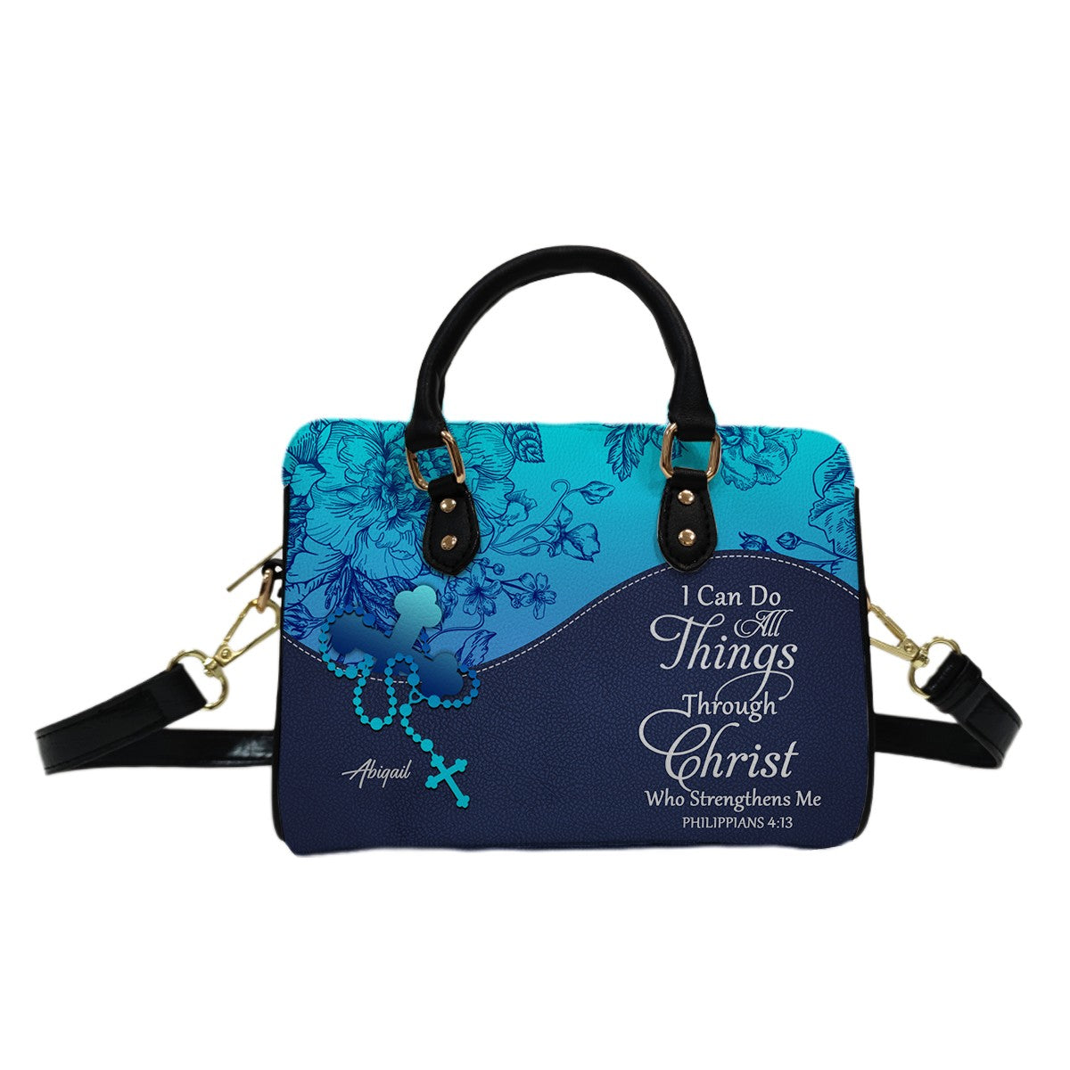 Personalized Mini Leather Satchel – Christian Handbag with Bible Verse | CHRISTIANARTBAG