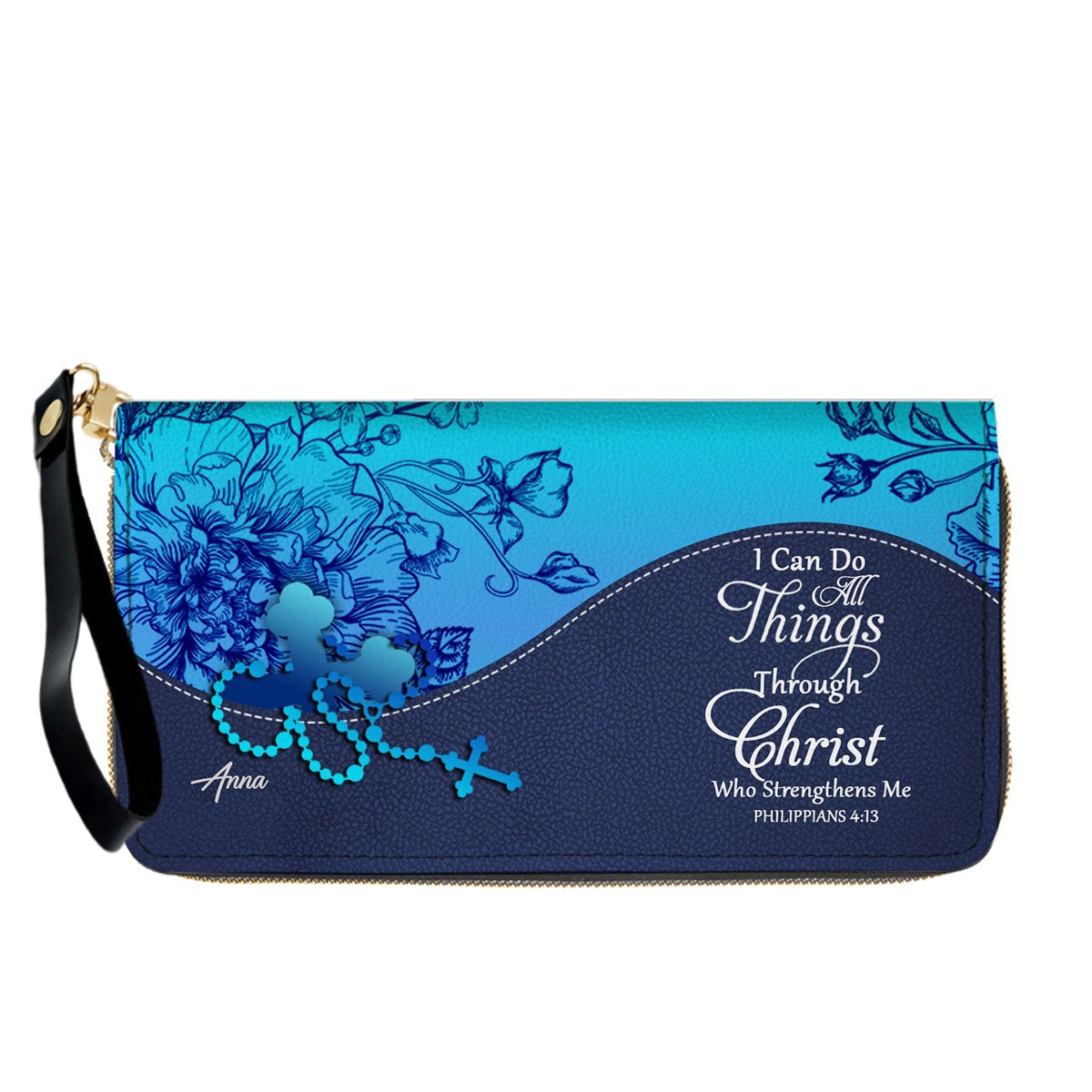 Personalized Christian Long Wallet for Women | Engraved Bible Verse & Name Wristlet Purse – CHRISTIANARTBAG